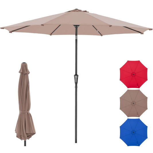 JHK Waterproof Patio Umbrella With Manual Tilt And Crank Lift