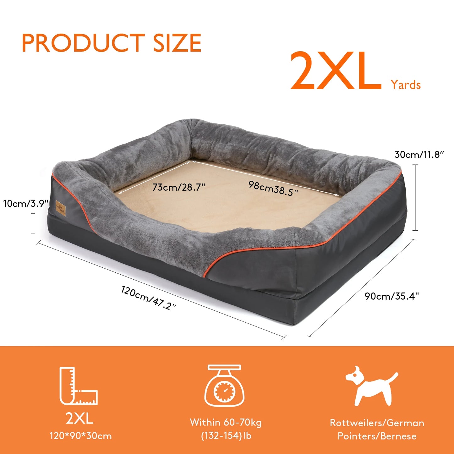 BINGOPAW Waterproof Anti Allergy Dog Bed With Removable Washable Cover
