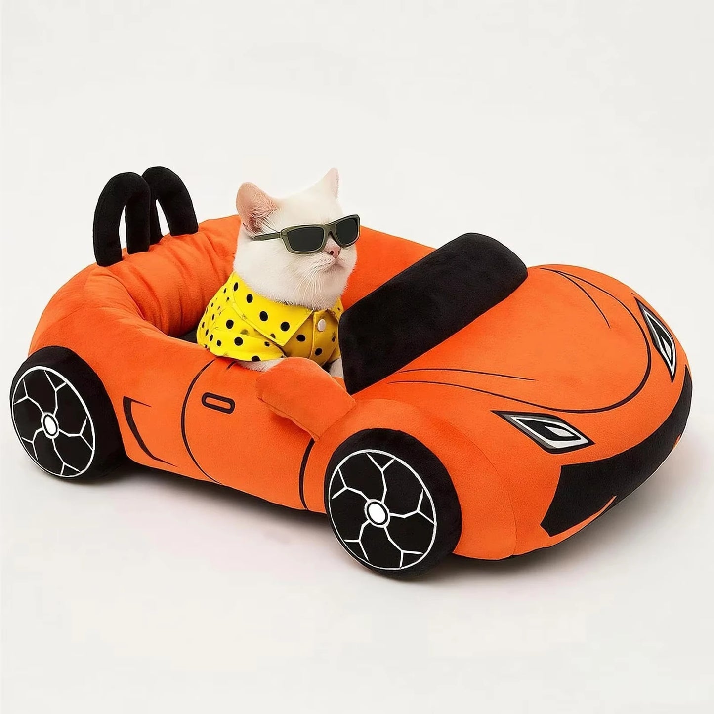 CWV Supercar Style Coral Fleece Comfortable Cat Bed