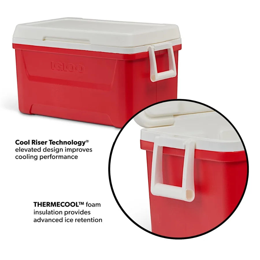 Hard-Sided Ice Chest Cooler For Outdoors Insulated Portable