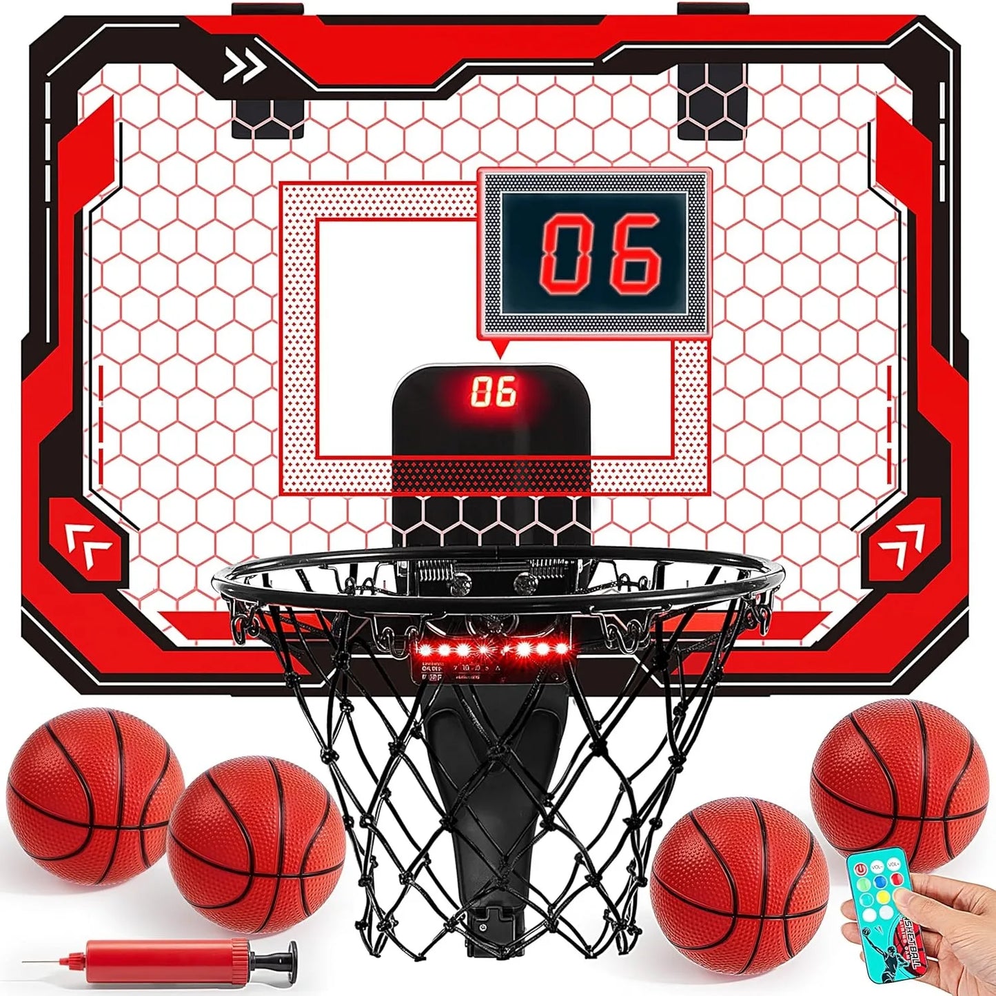 Joyfy Light Up Mini Indoor Basketball Hoop With Scoreboard