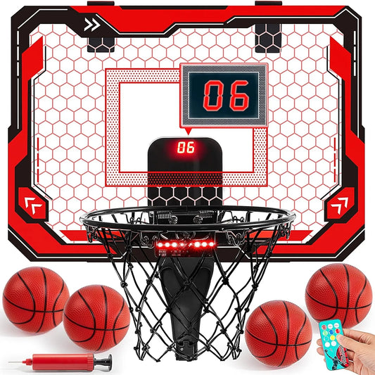 Joyfy Light Up Mini Indoor Basketball Hoop With Scoreboard