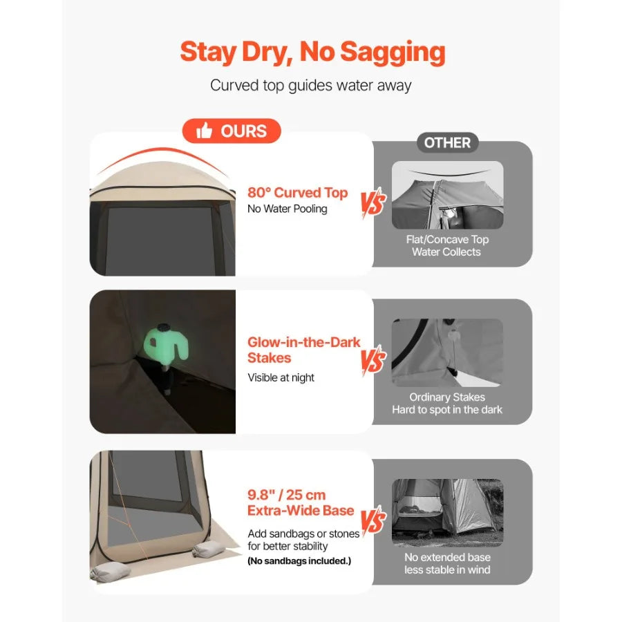 Screen House Tent Pop Up Canopy With Netting Sides