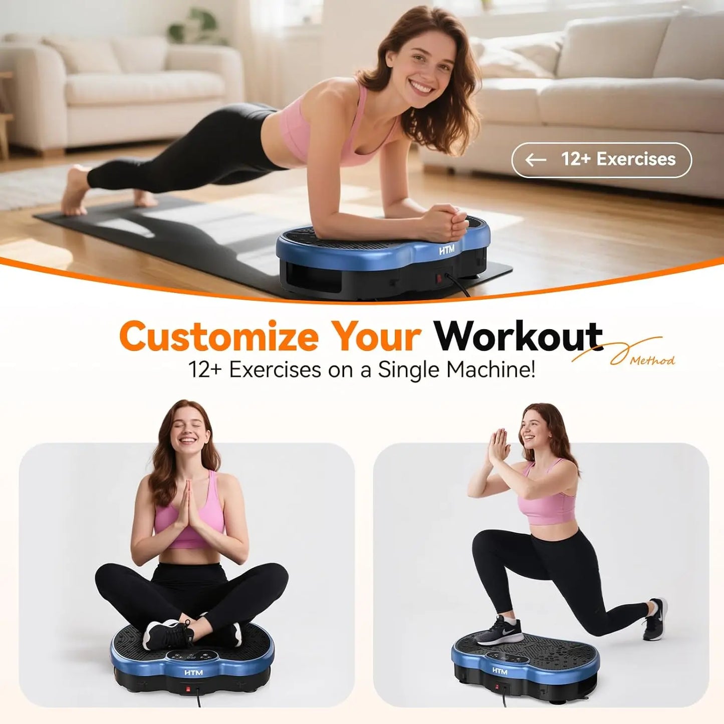 HTMM Fitness Vibration Plate Whole Body Machine 120 Speed Levels