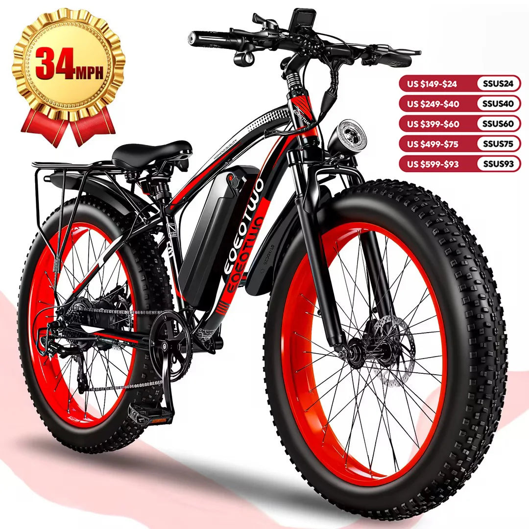 EOEOTWO 1500W Electric Bike With 48V 15Ah Battery Pack