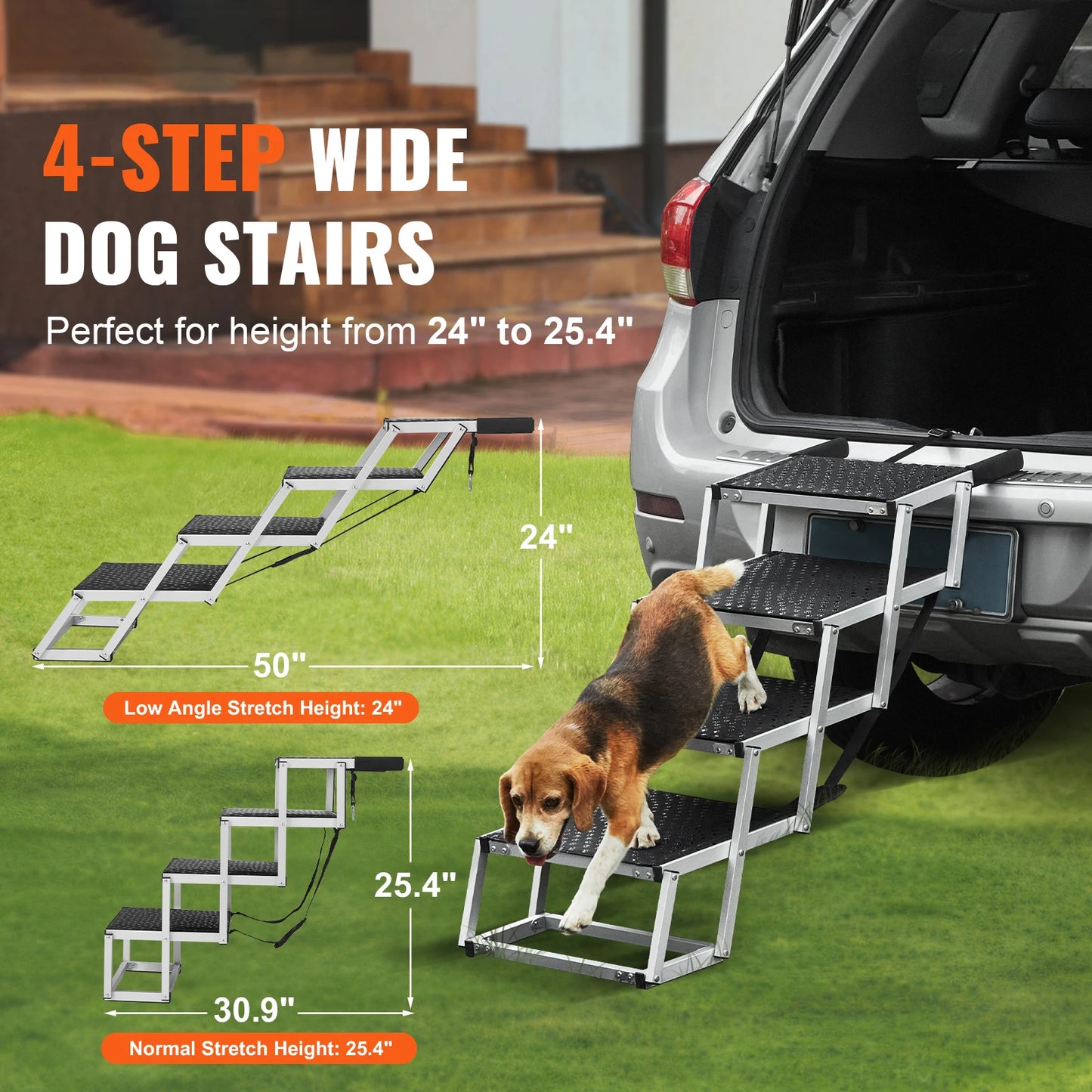 SucceBuy Dog Stair For Cars Folding Portable Pet Steps