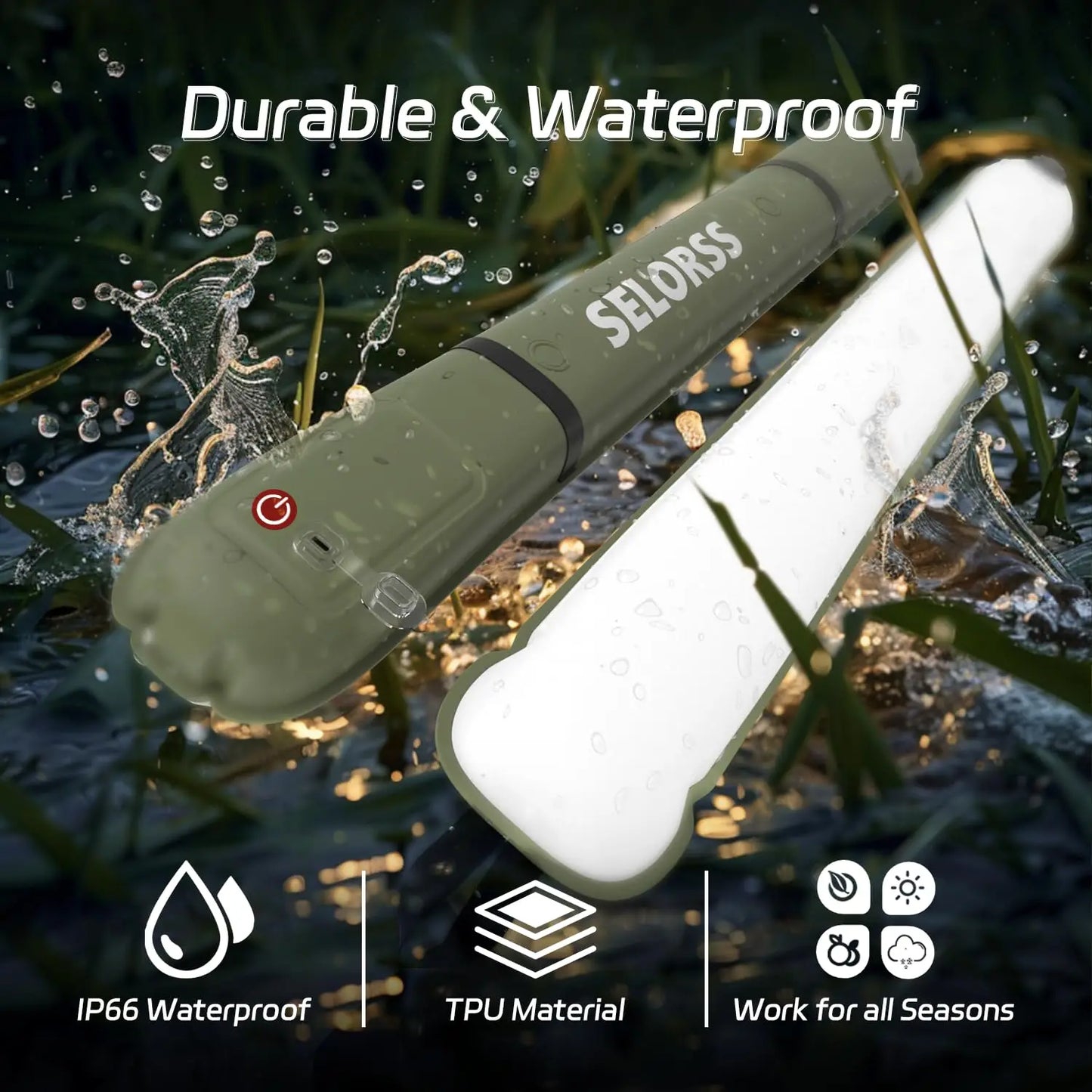 Rechargeable Waterproof Camping Light Spotlight With 2000mAh Battery