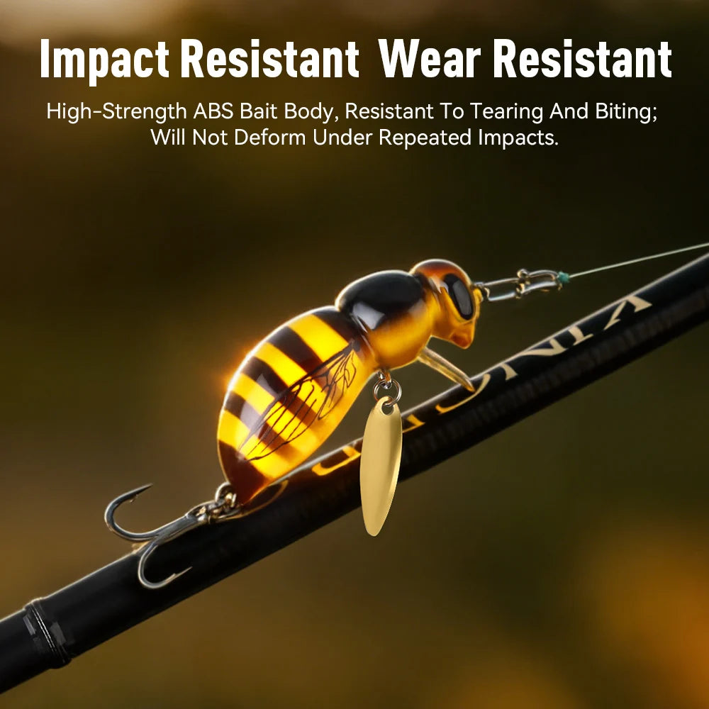 Kingdom Wasp Minnow Floating Hard Wobbler Lure With Spinner Hook