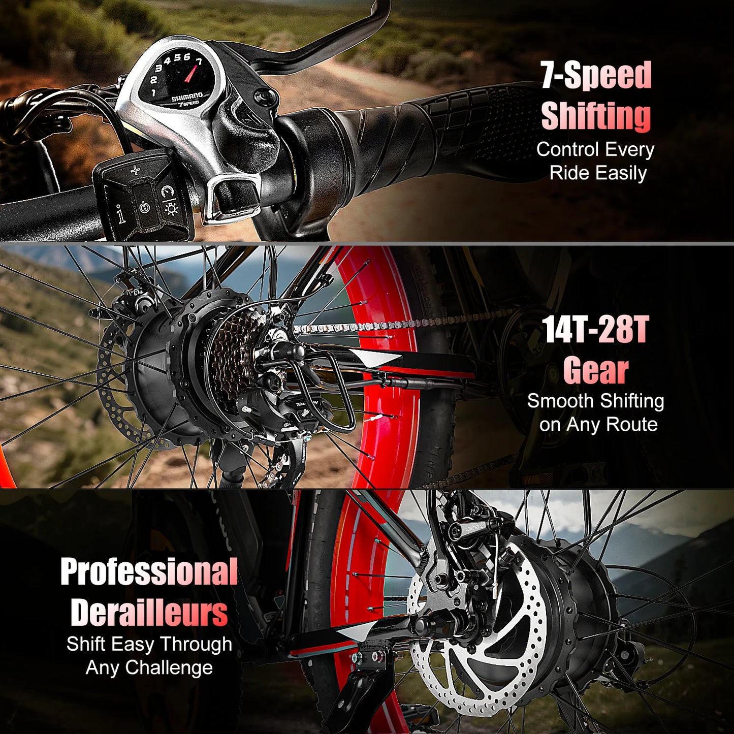 EOEOTWO 1500W Fat Tire Electric Bike 48V 15Ah Mountain