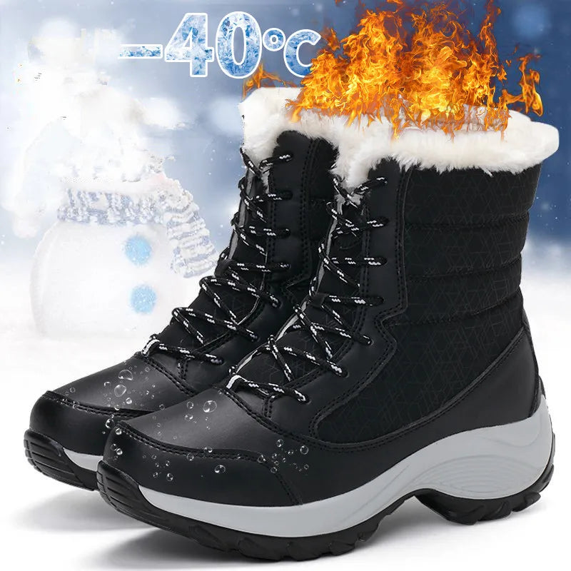 Big Running Women's Waterproof Snow Boots Ankle Winter Warmth