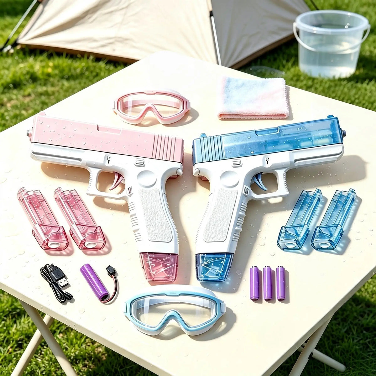 Kids Long Range Water Gun Toy Set for Summer Pool Fun