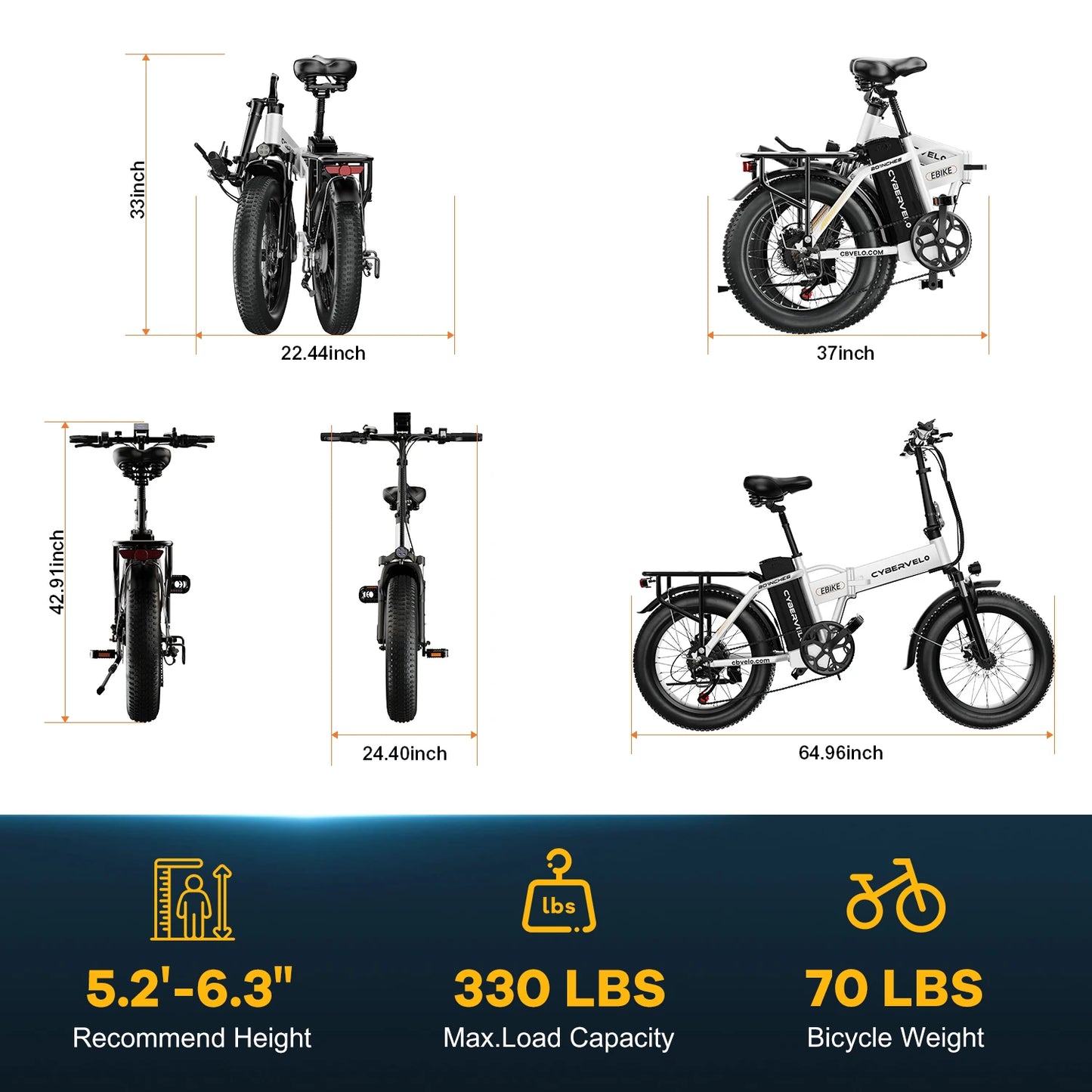 CYBERVELO Mars700 Electric Fat Tire Mountain Bike For Adults