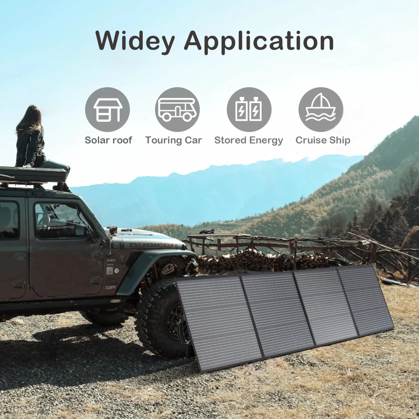 MHPOWOS 220W Portable Solar Panel 40V Waterproof Foldable Charger