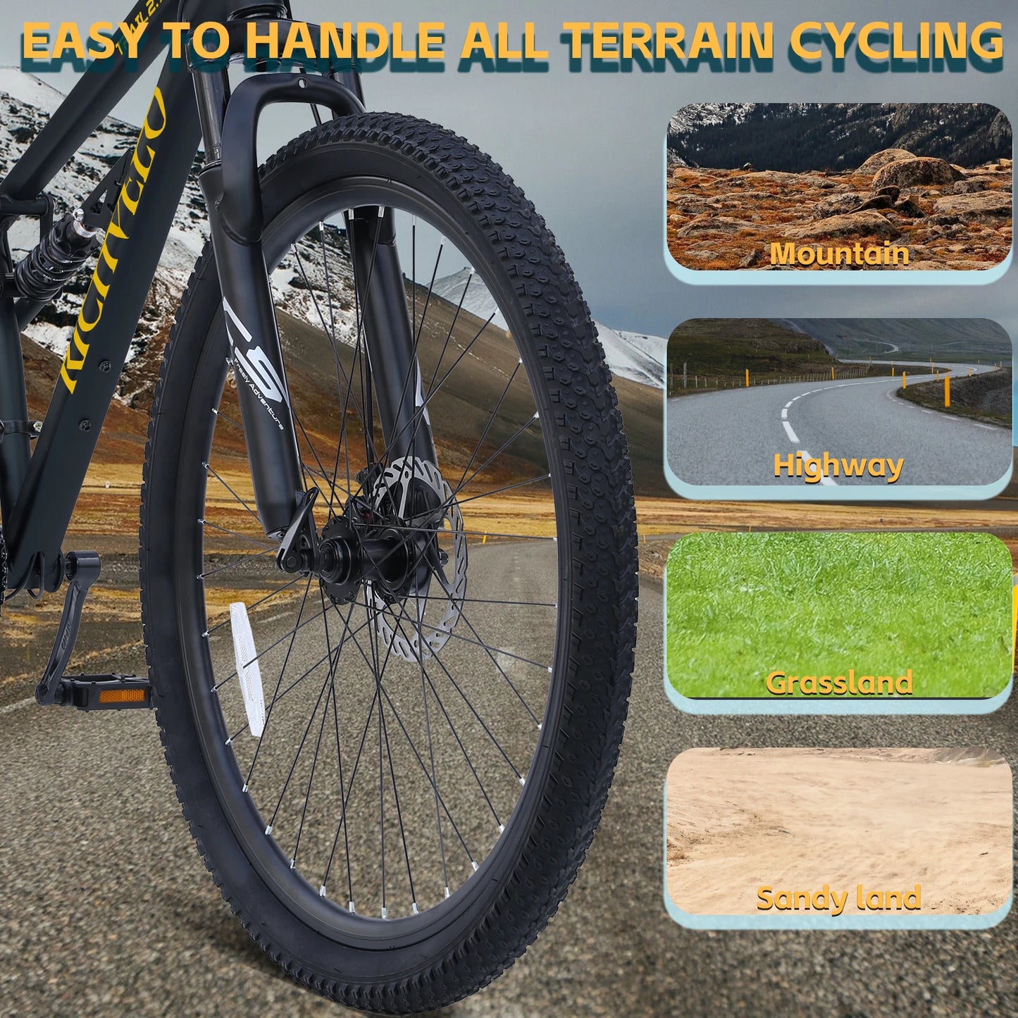 Ecarpat Full Suspension Mountain Bike 21 Speed Dual Disc Brake Steel Frame