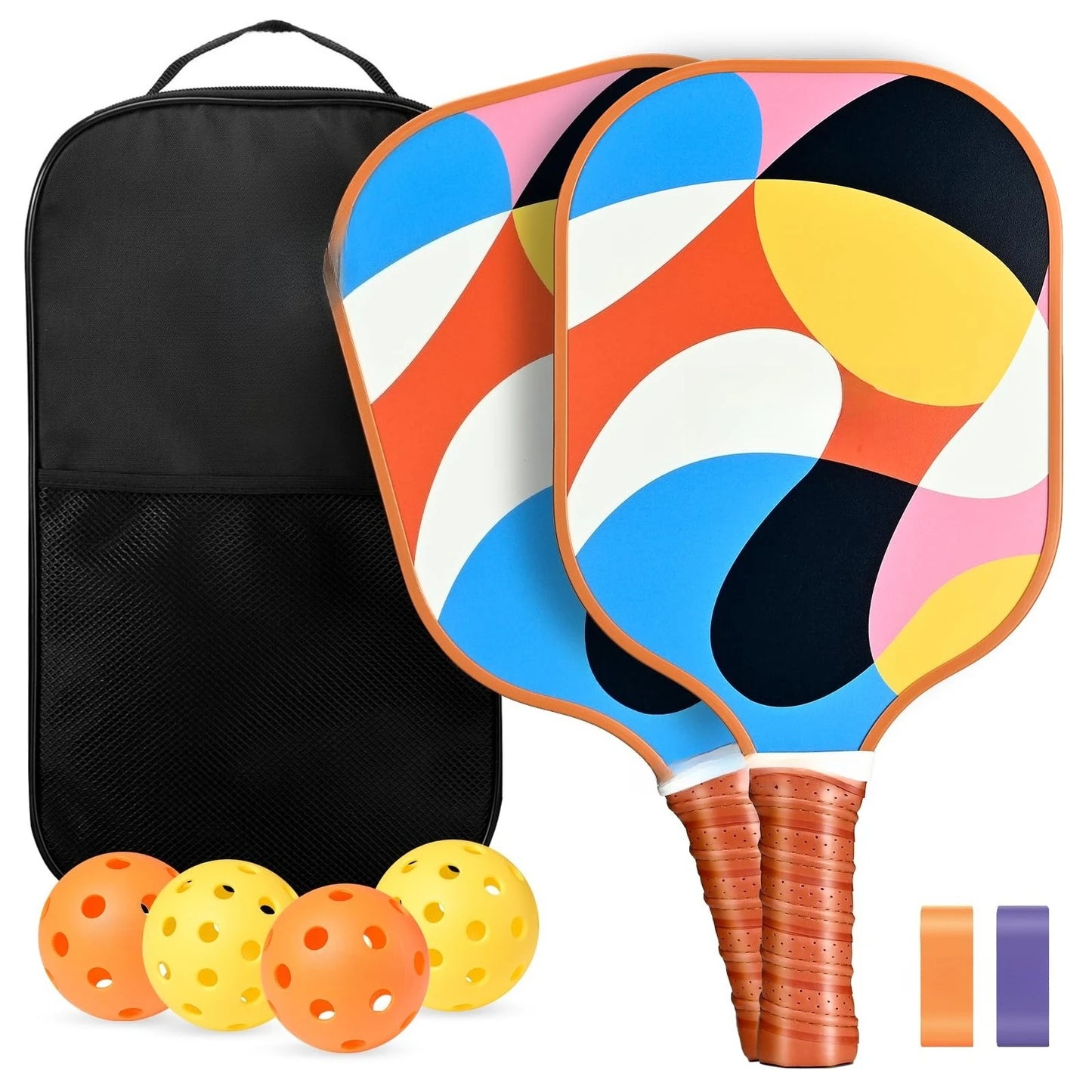 Lightweight Fiberglass Pickleball Paddle Set With Carry Bag