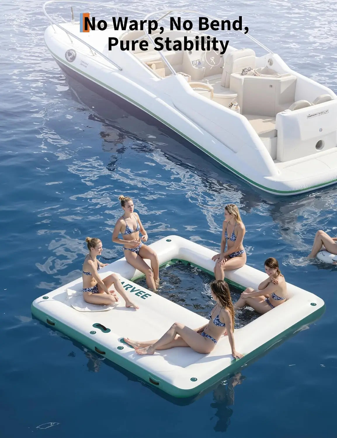 HiMISS Inflatable Floating Dock With Mesh Swim Area