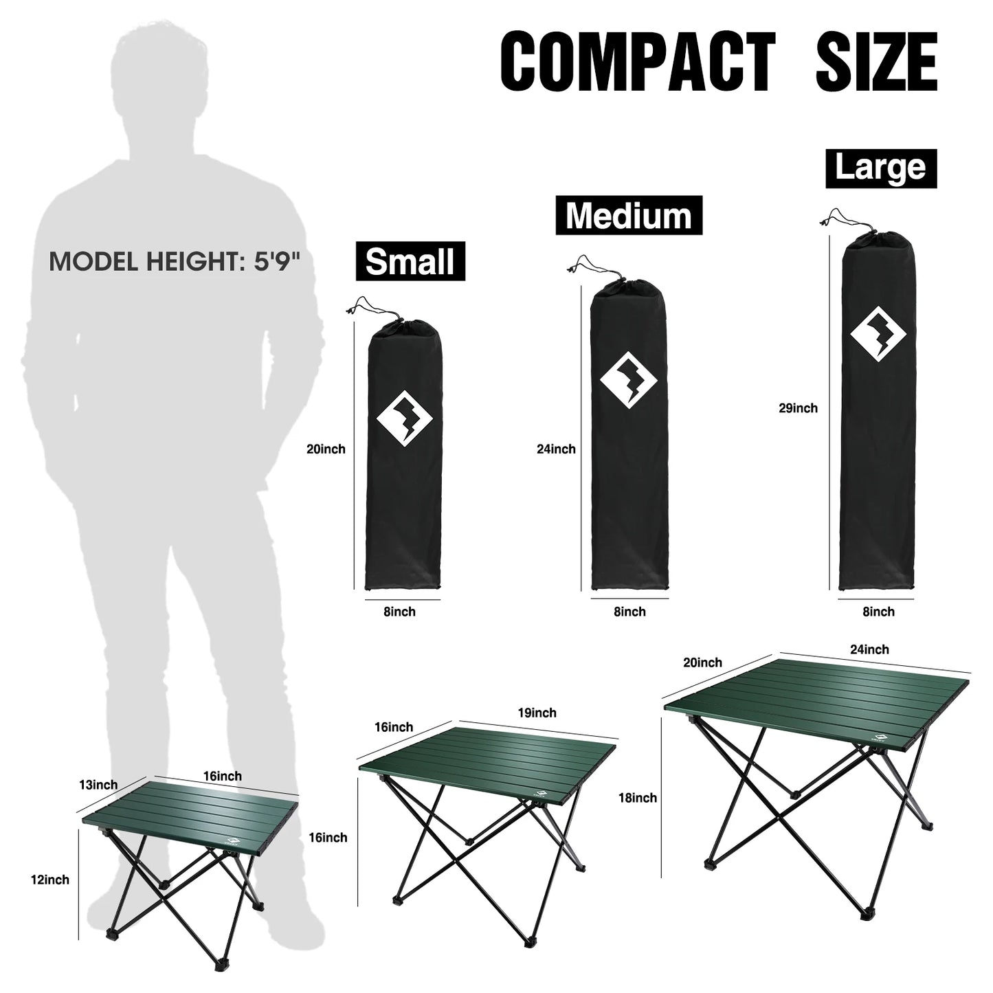 VILLEY Ultralight Folding Portable Camping Side Table