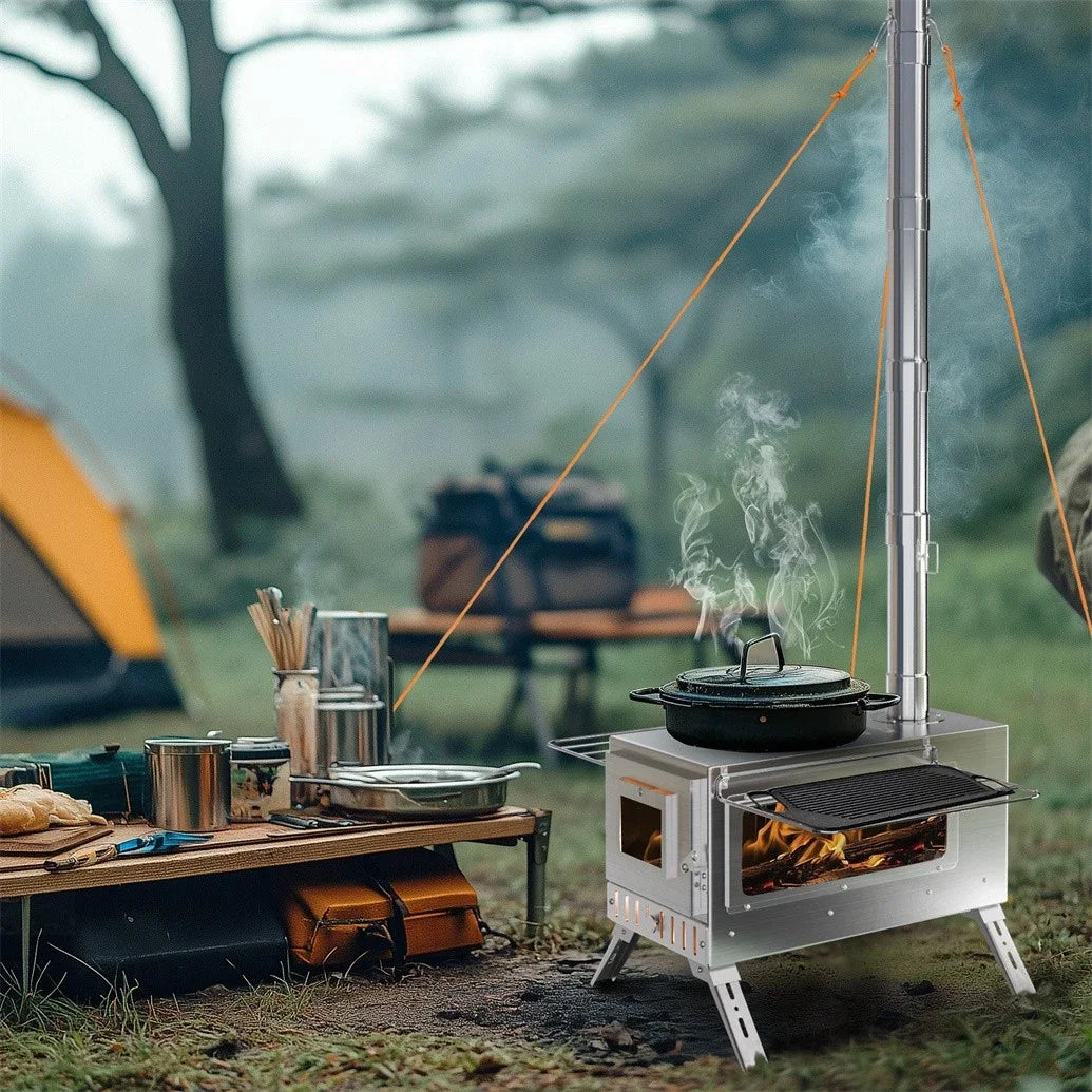 Wood Burning Stove Portable Outdoor Heating And Cooking