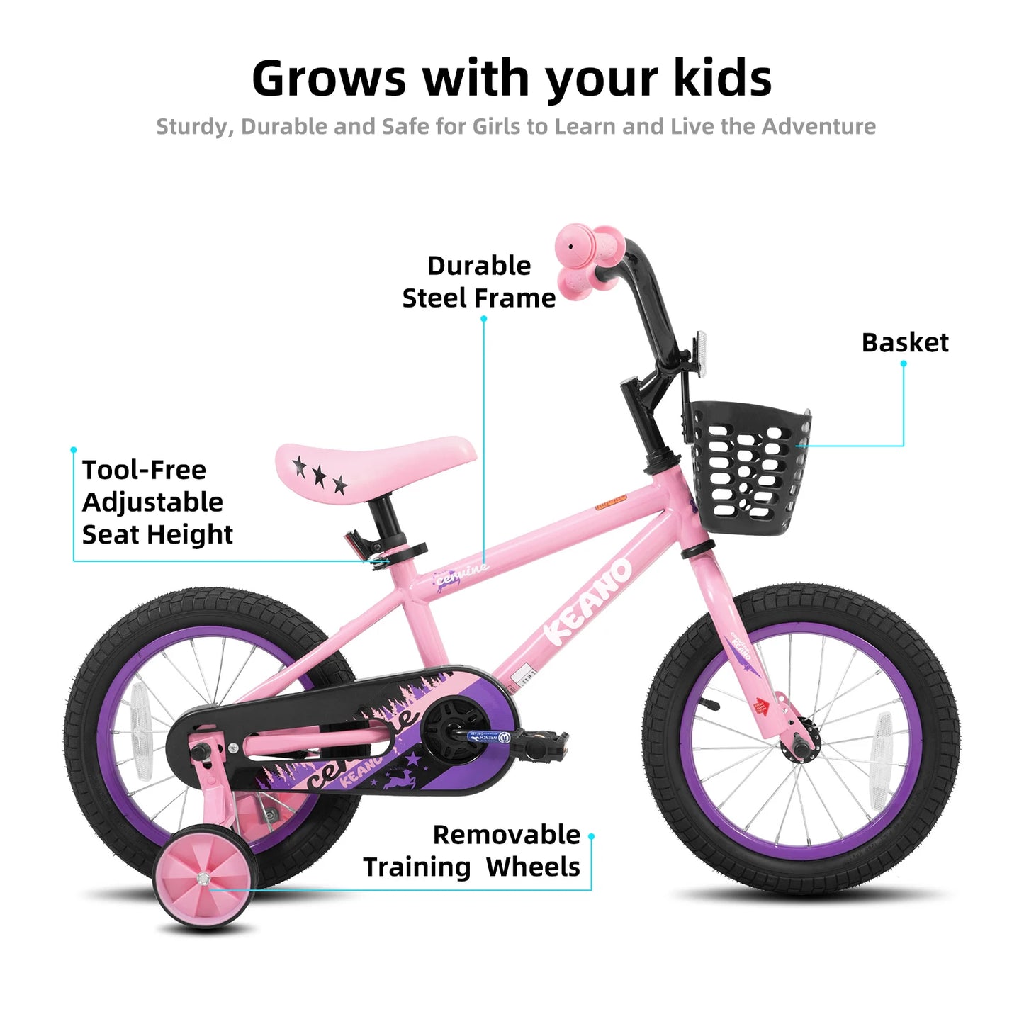 JOYSTAR Kids Bike For Girls With Training Wheels Basket