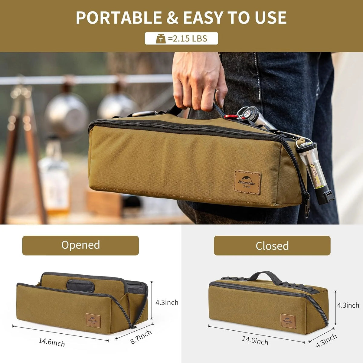 Naturehike Multifunctional Camping Tool Storage Bag With Folding Design