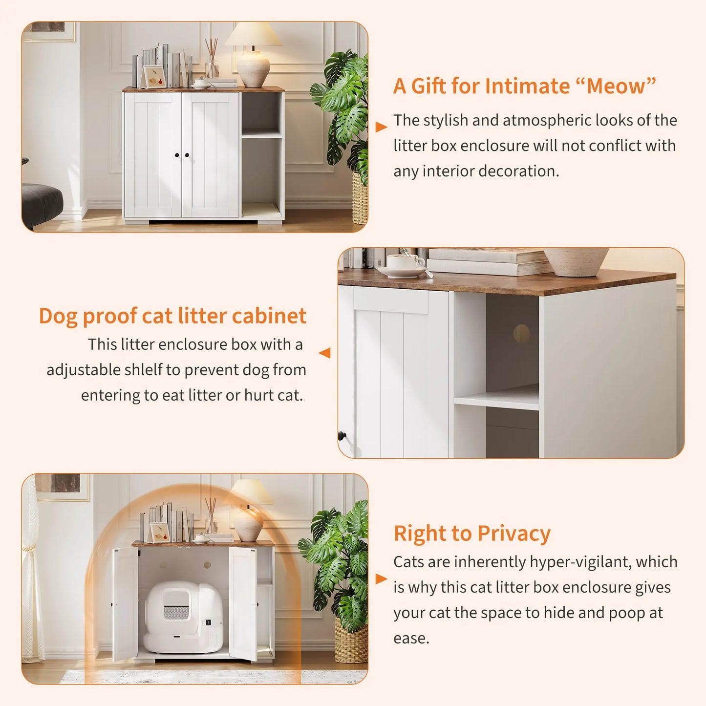 HiMISS Cat Litter Enclosure For Litter Robot 3 And 4