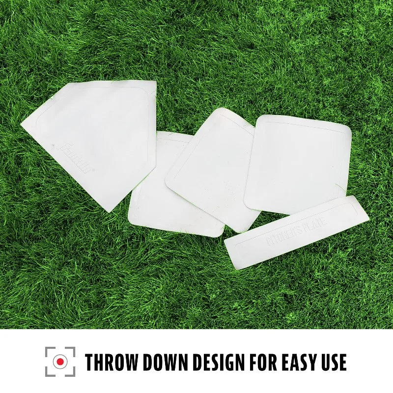 Throw Down Baseball Base and Plate Set With Premium Rubber