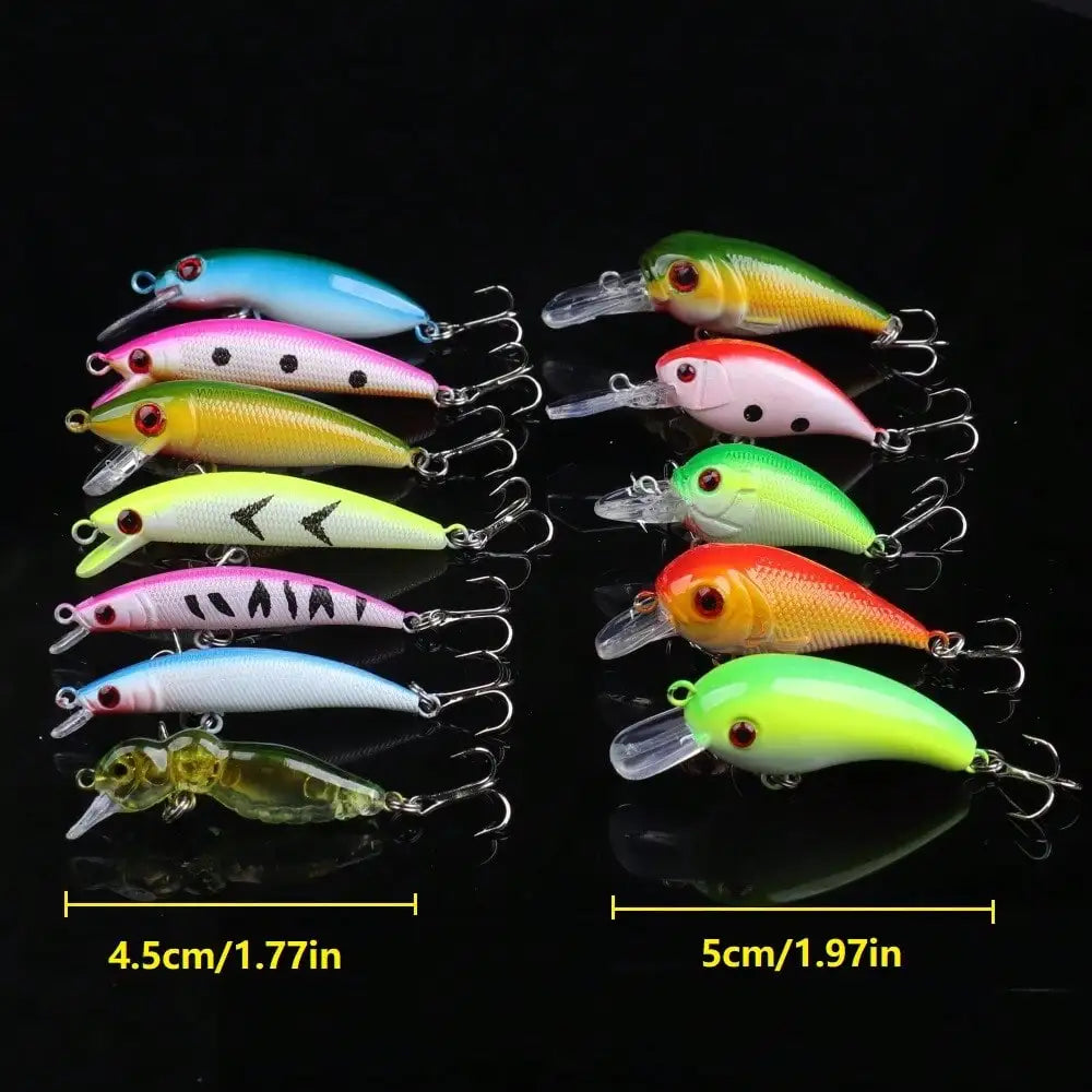 Fishing Lure Kit 30pcs Hard Bait Popper Crankbait Set