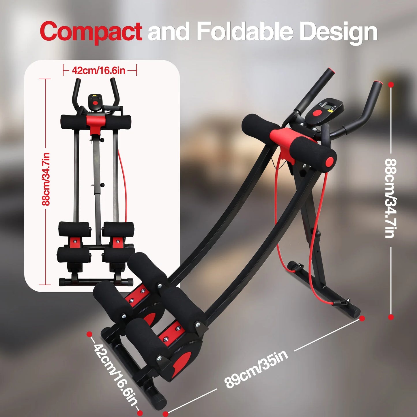 Fitness AB Machine Abdominal Trainer Dual Track Core Workout Equipment