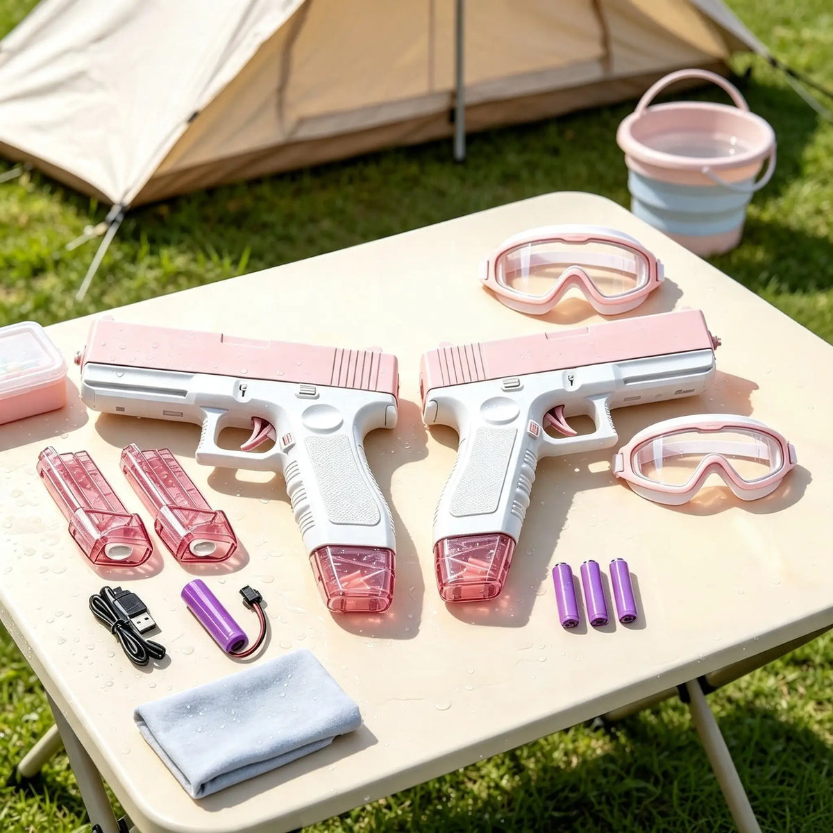Kids Long Range Water Gun Toy Set for Summer Pool Fun