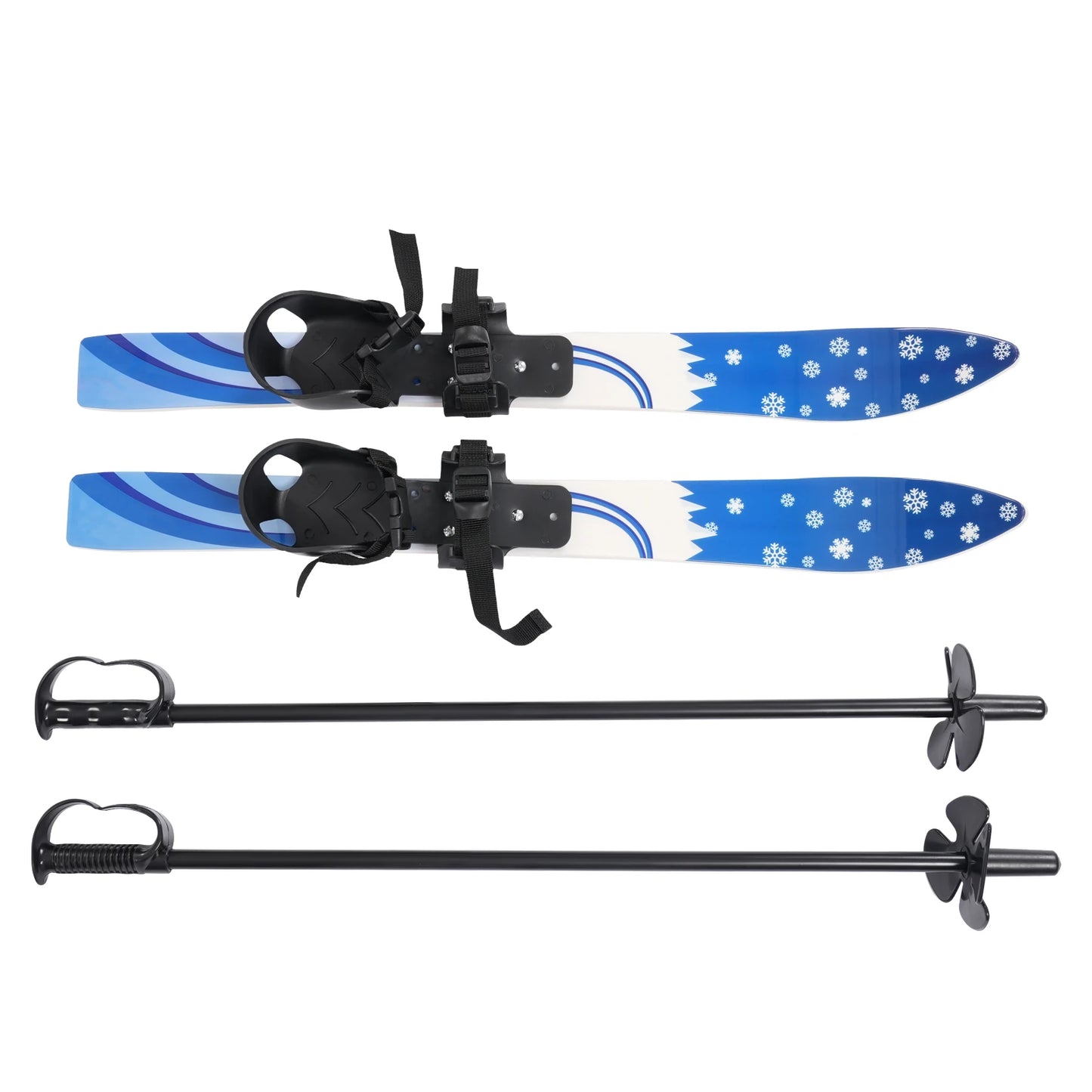 Children Snow Skis And Poles For Ages Two To Eight