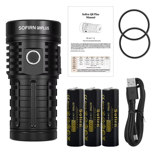 Sofirn Q8 Plus Rechargeable Led Flashlight Usb C Charging
