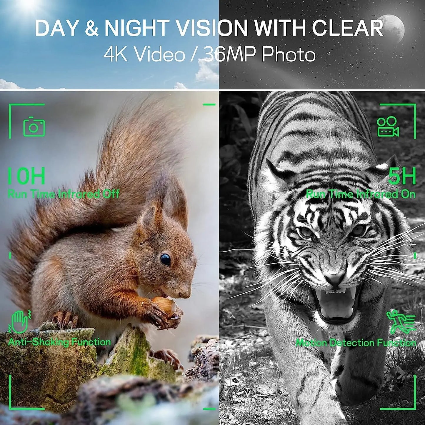 HrvzdvwEyepiece 4K Night Vision Binoculars With Rechargeable Battery