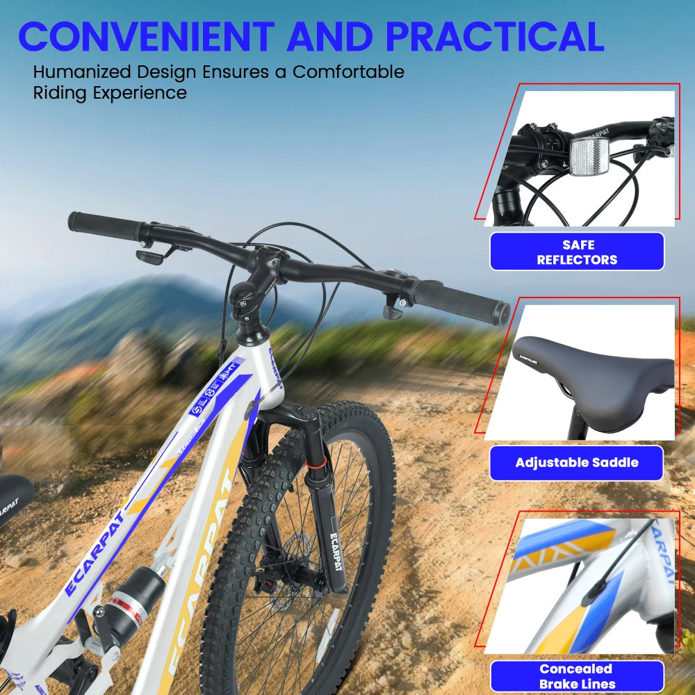 Mountain Bike With 21-Speed Gears, Full Suspension And Disc Brakes
