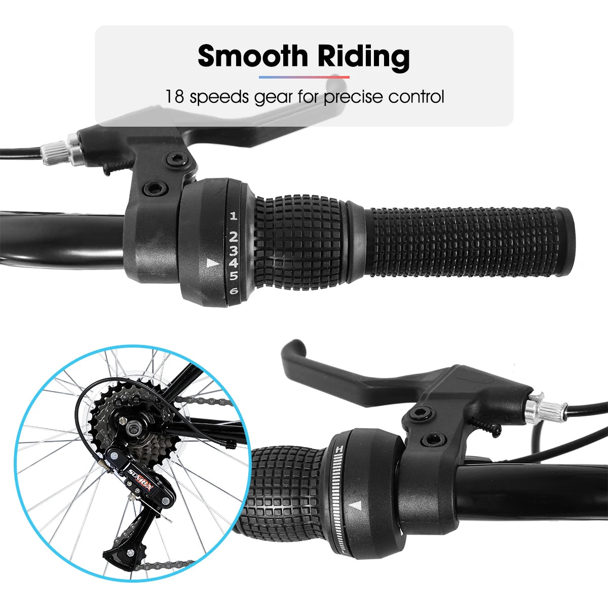 HILAND 18-Speed Mountain Bike Unisex Steel Frame MTB