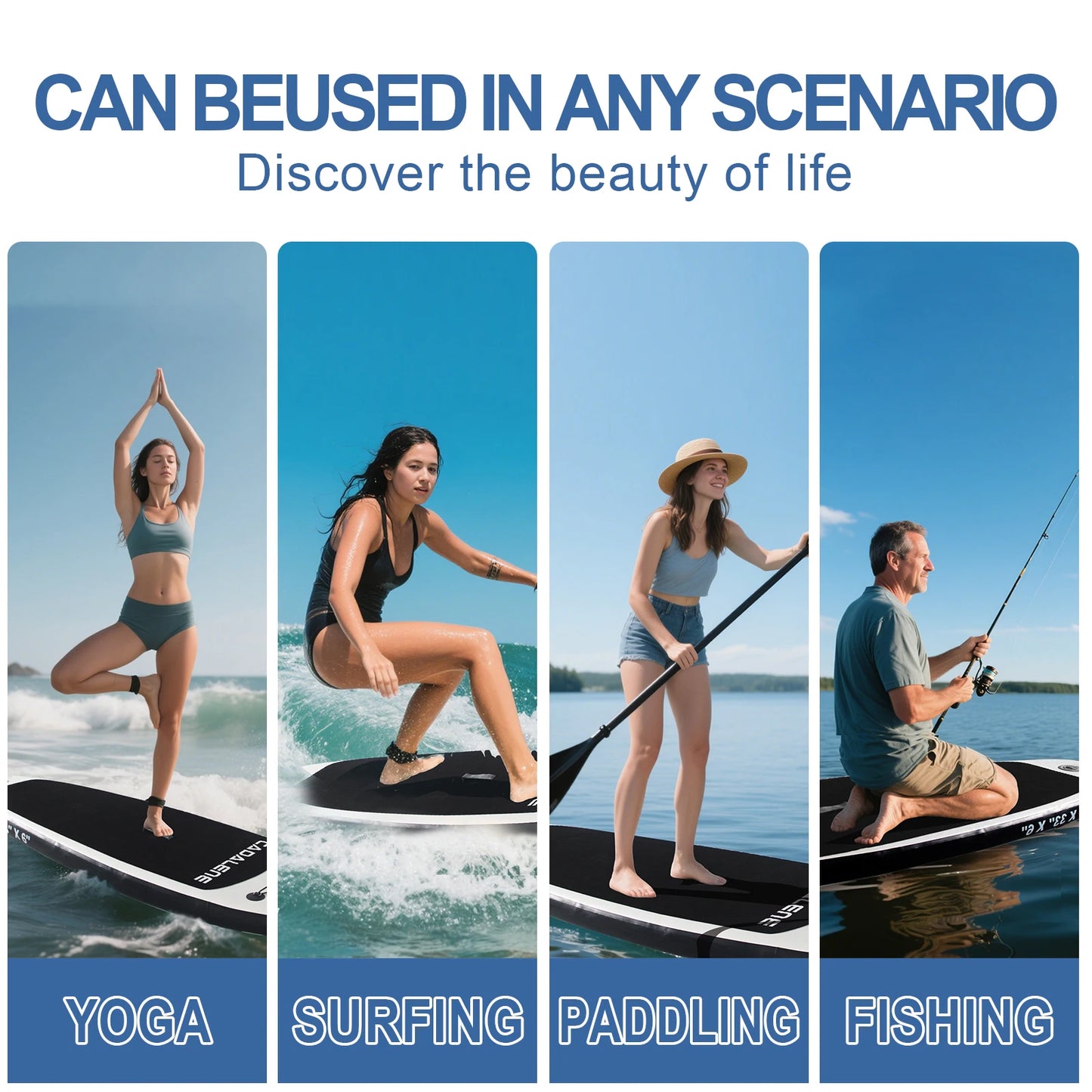 CADALENE Inflatable Stand Up Paddle Board Anti Slip EVA Deck