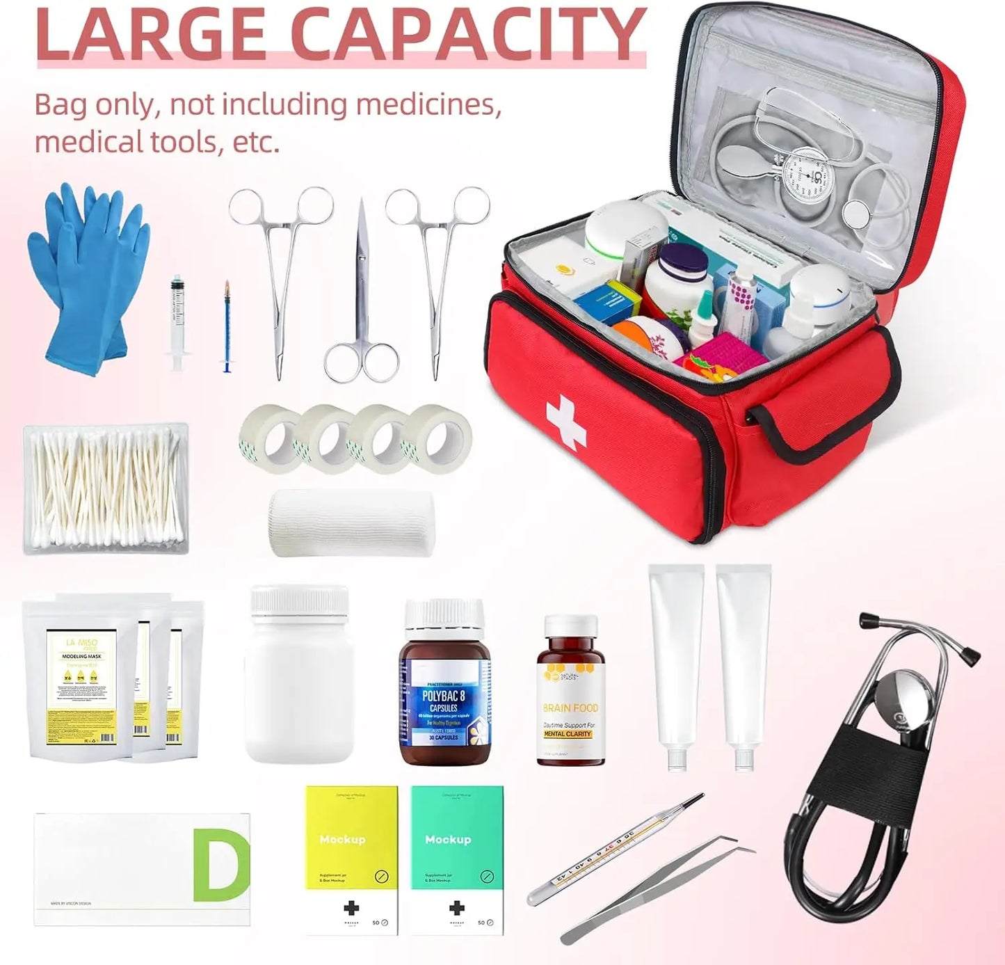 First Aid Kit Storage Bag Portable Medical Organizer
