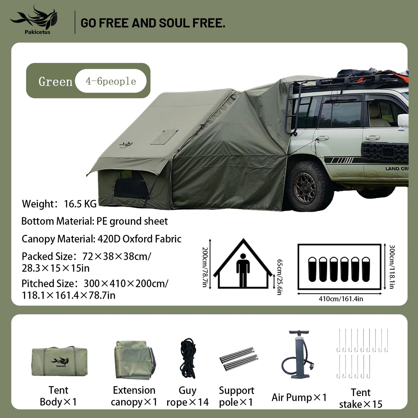 Pakicetus Quick Setup Inflatable Camping Tent Waterproof Family Tent