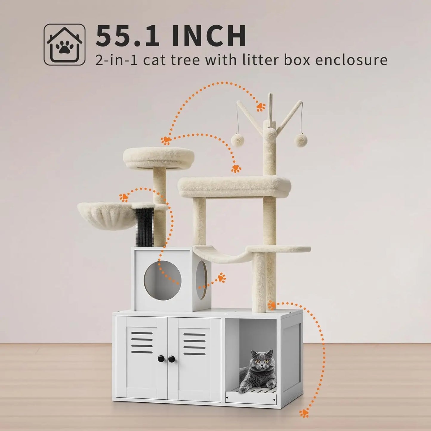 Twister Ck Combined Litter Box And Cat Tower Furniture