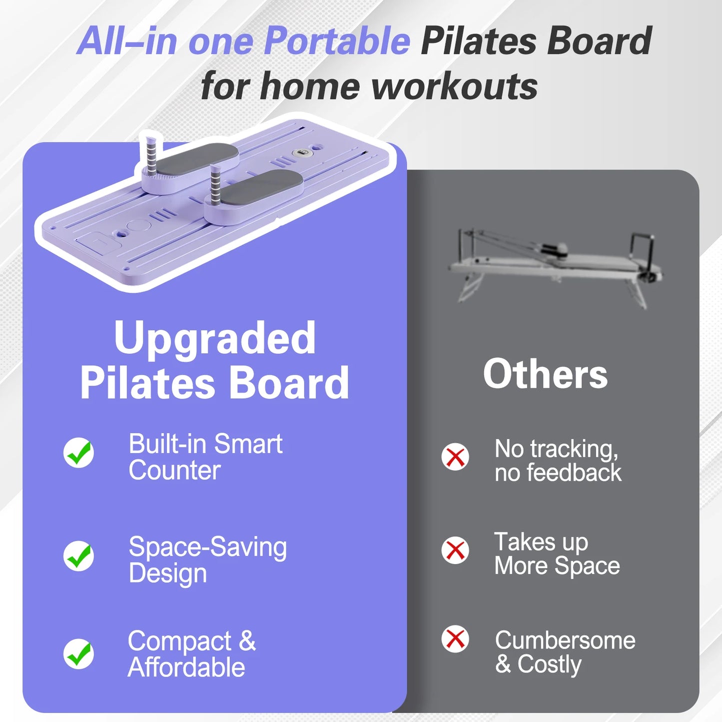 Foldable Pilates Bar Ab Board For Full Body Workout Equipment