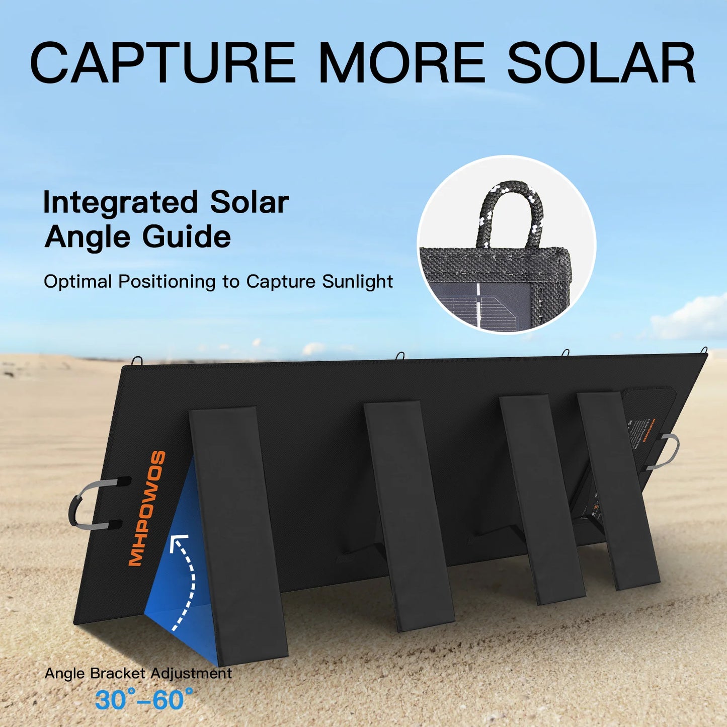 MHPOWOS 400W Portable Solar Panel Power Backup Foldable Charger