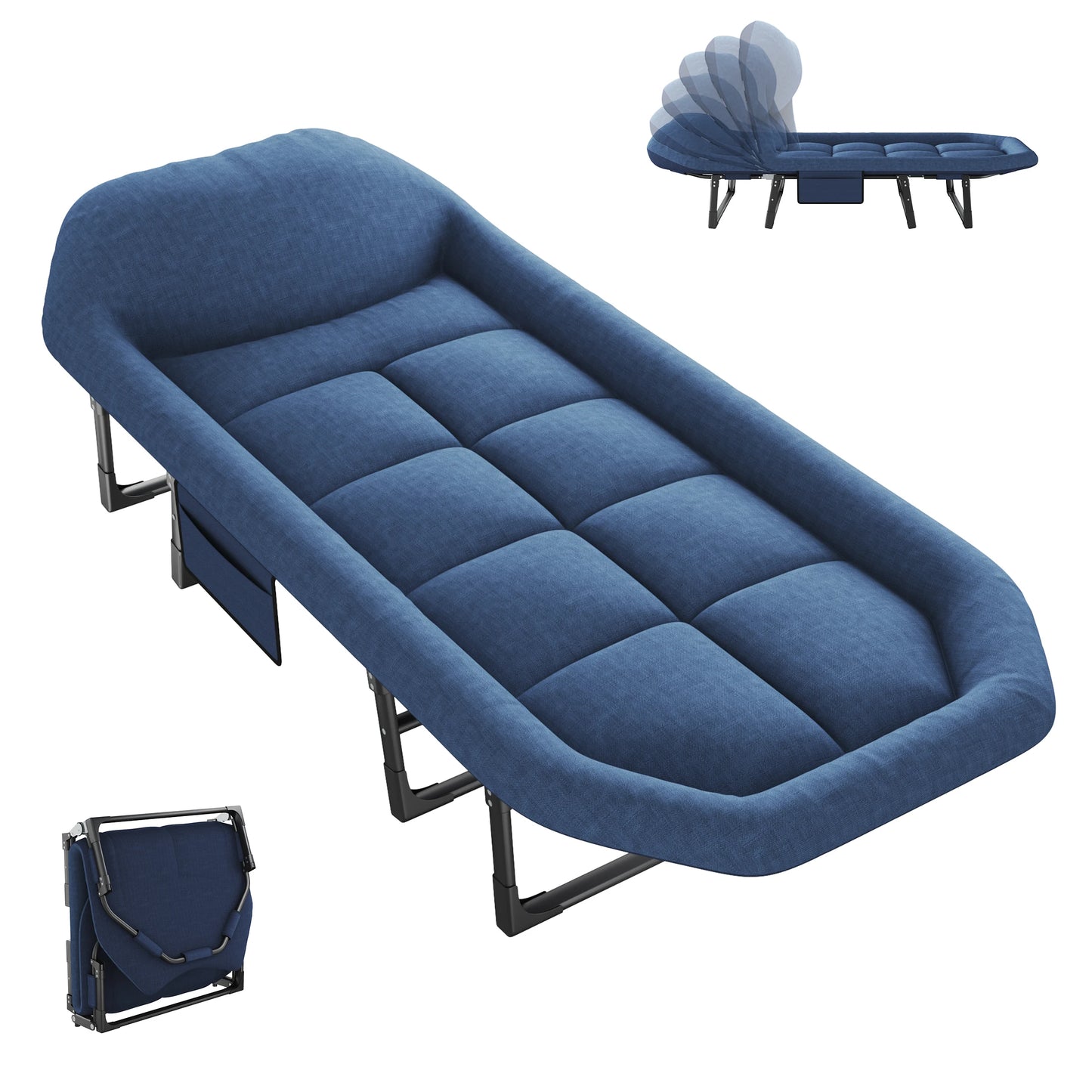 JHK Folding Camping Cot With Mattress Lightweight Carry Bag 450 Lb Capacity