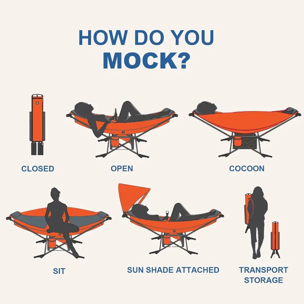 Portable Hammock With Stand For Outdoor Use And Backyard