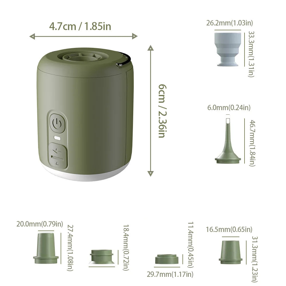 WestTune Tiny Air Pump With Camping Lantern 4.5kPa Magnetic Design