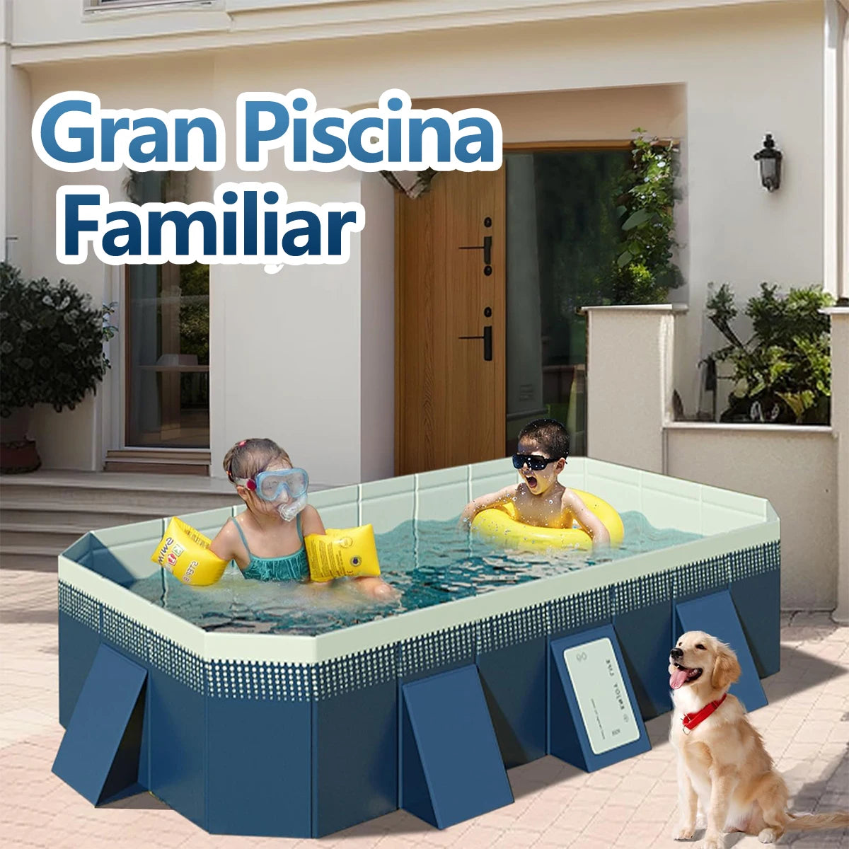 Foldable No Inflatable Family Pool PVC Portable Backyard