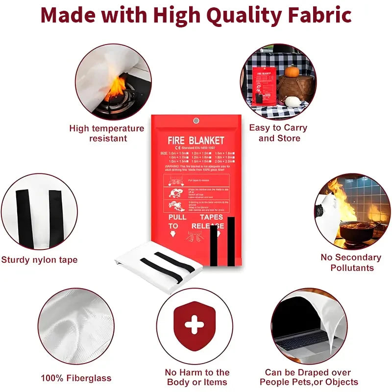 Fiberglass Fire Blanket For Kitchen Safety And Home Fire Prevention