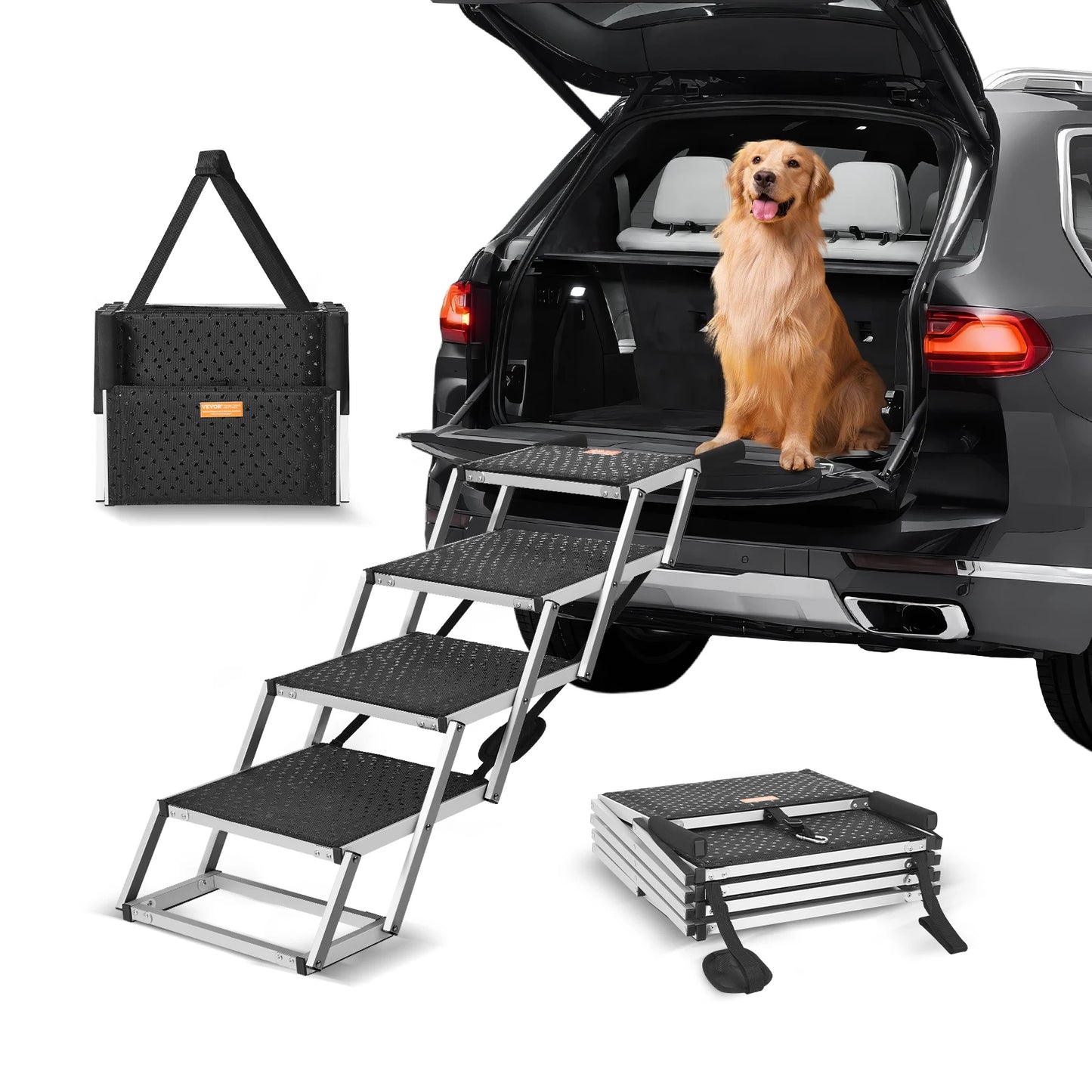 SucceBuy Dog Stair For Cars Folding Portable Pet Steps