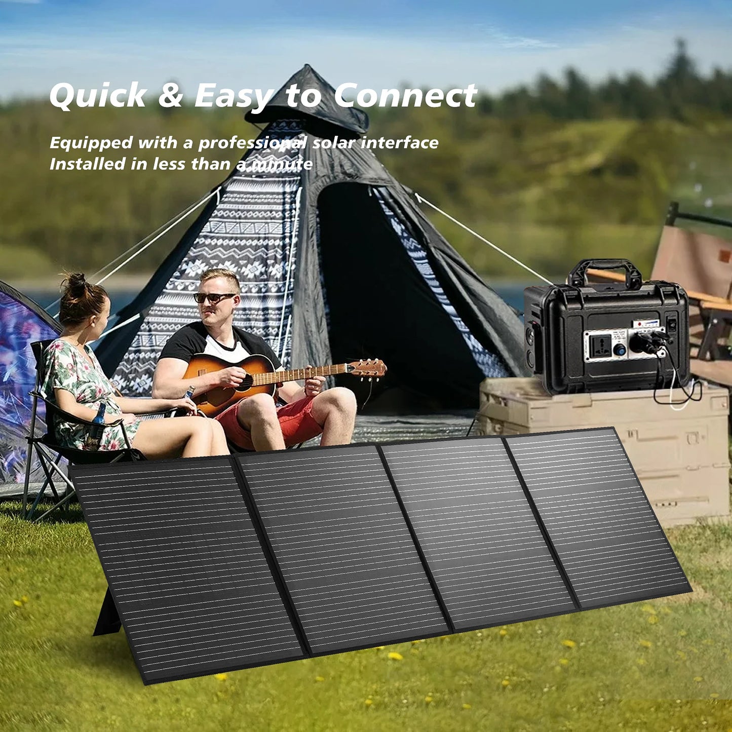 MHPOWOS 220W Portable Solar Panel 40V Waterproof Foldable Charger