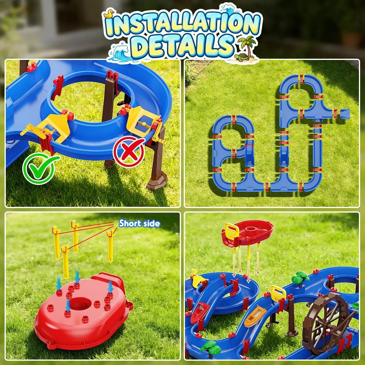 VATOS Retro Manual Outdoor Water Wheel Channel Set Toy