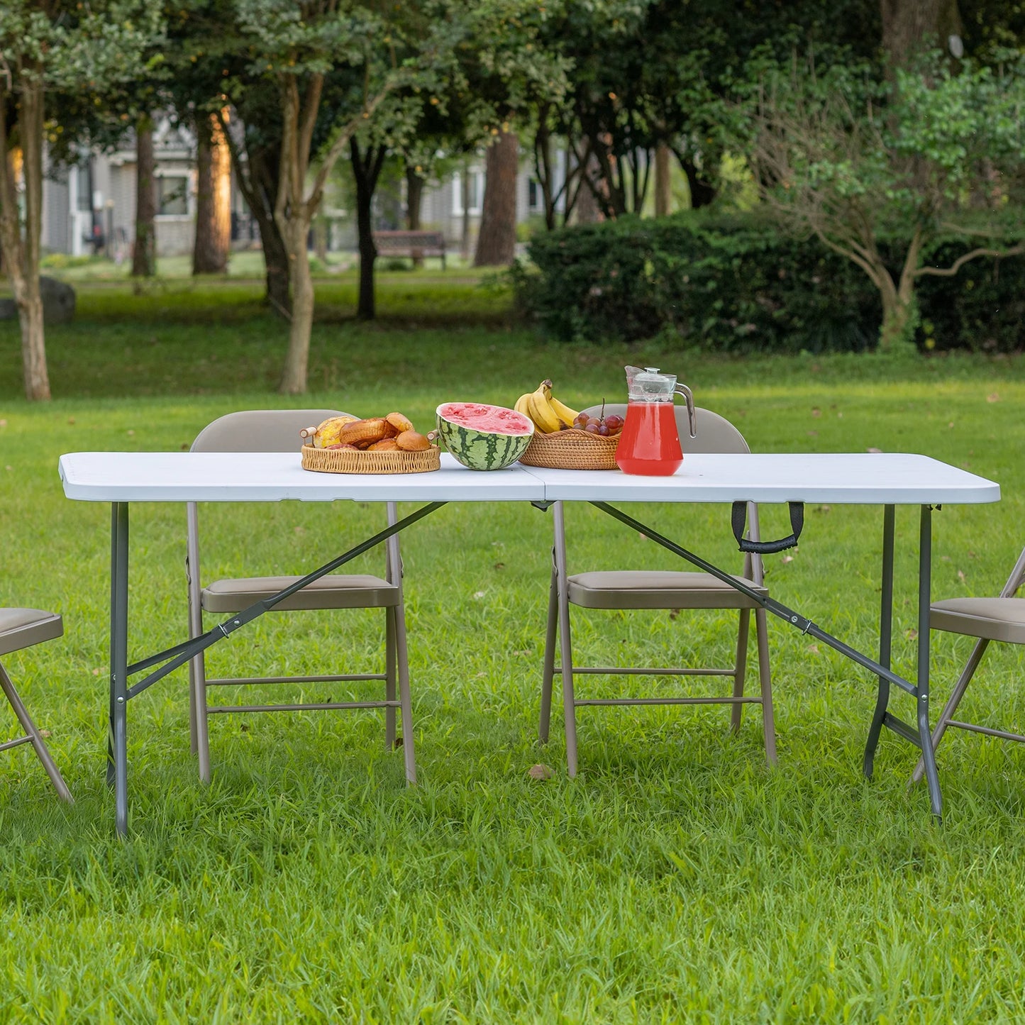 JHK Portable Folding Table Outdoor Indoor Heavy Duty Carrying Handle