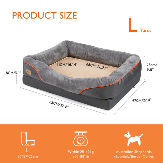 BINGOPAW Waterproof Anti Allergy Dog Bed With Removable Washable Cover